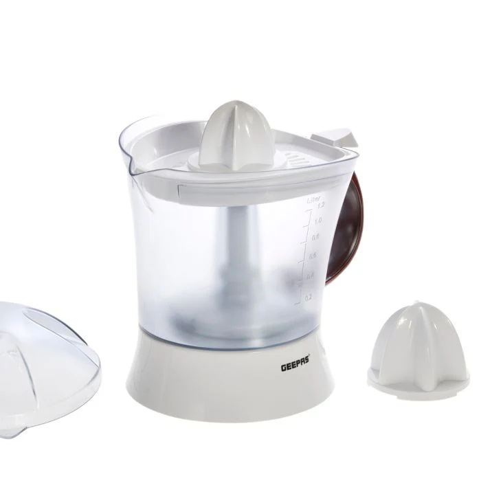 Geepas Citrus Juicer GCJ5384 | 1.2L Large Capacity Jug | 25W | Bi-Directional Twist for Maximum Juice Extraction | 2 Press Cones|  Compact Electric Citrus Juicer - Image 3
