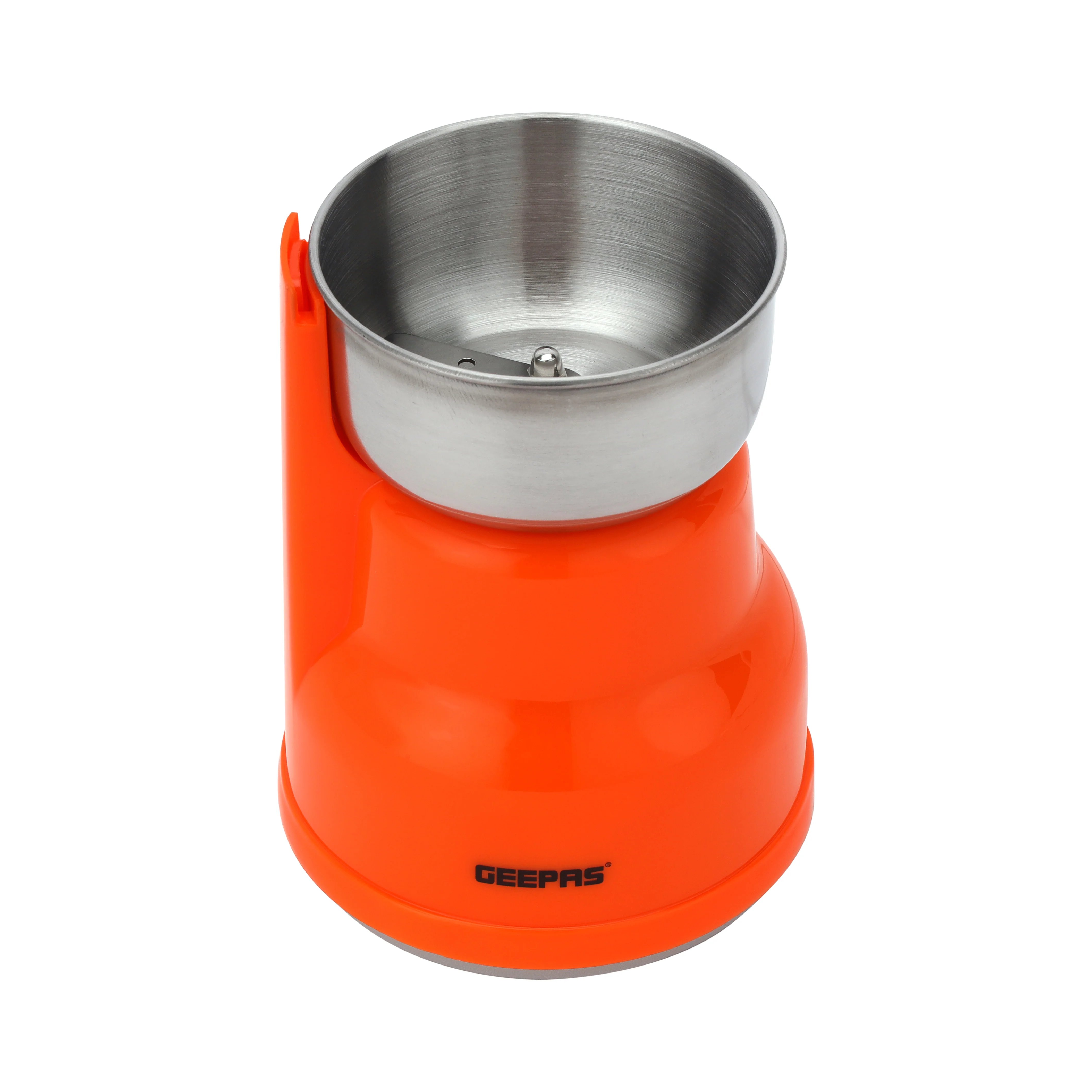 Geepas Coffee Grinder- GCG41018/40g Capacity, 150W Powerful Motor, Durable Jar and Blade/Ergonomic Grip, Perfect for Grinding Coffee Beans /Orange, 2 Years Warranty - Image 3