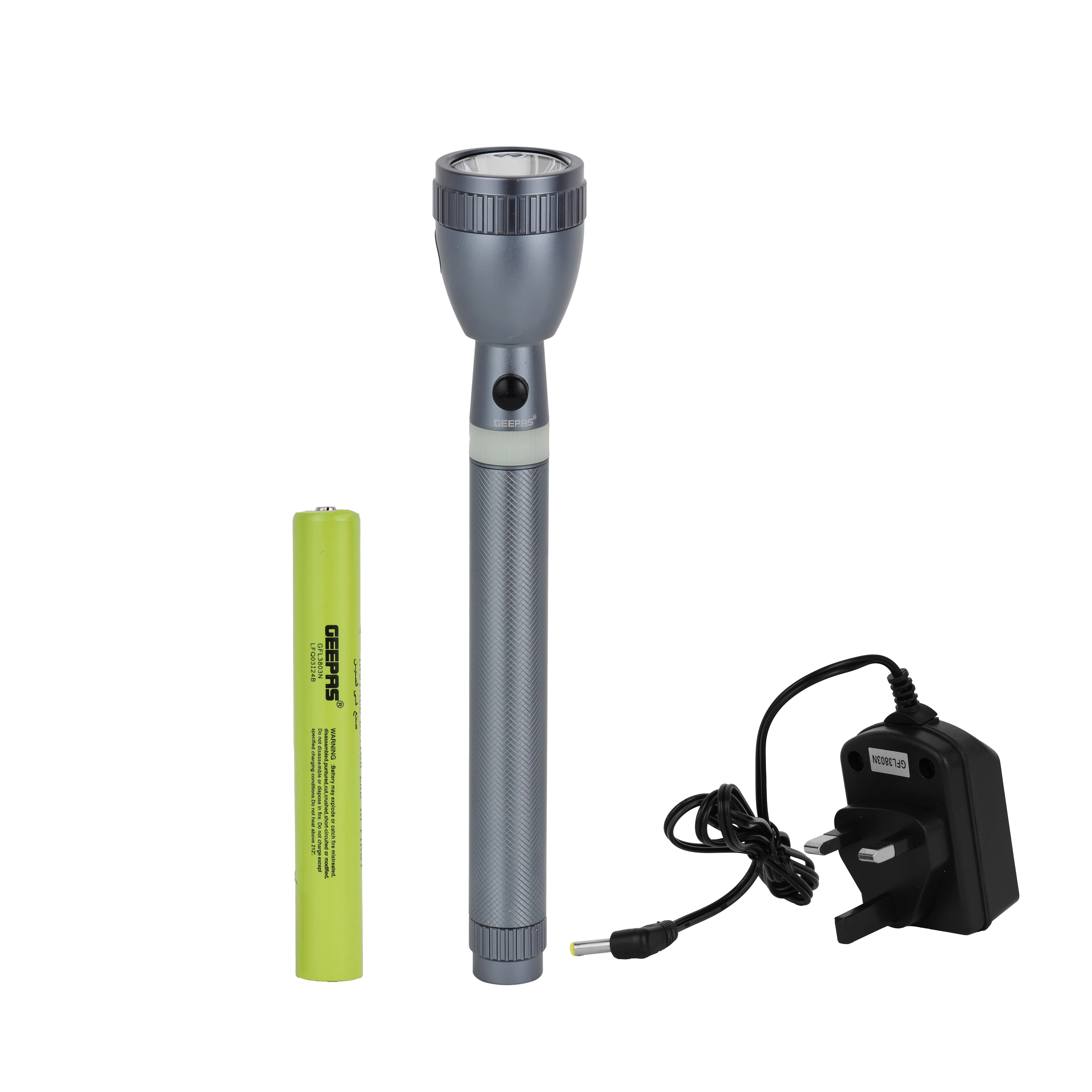 Geepas CREE LED Torch - Rechargeable LED Flashlight - Pocket Size Super LED Torch Light - 2000M Distance Range - Powerful Torch for Camping Hiking Cycling & Outdoor Activities - 2 Year Warranty - Image 2