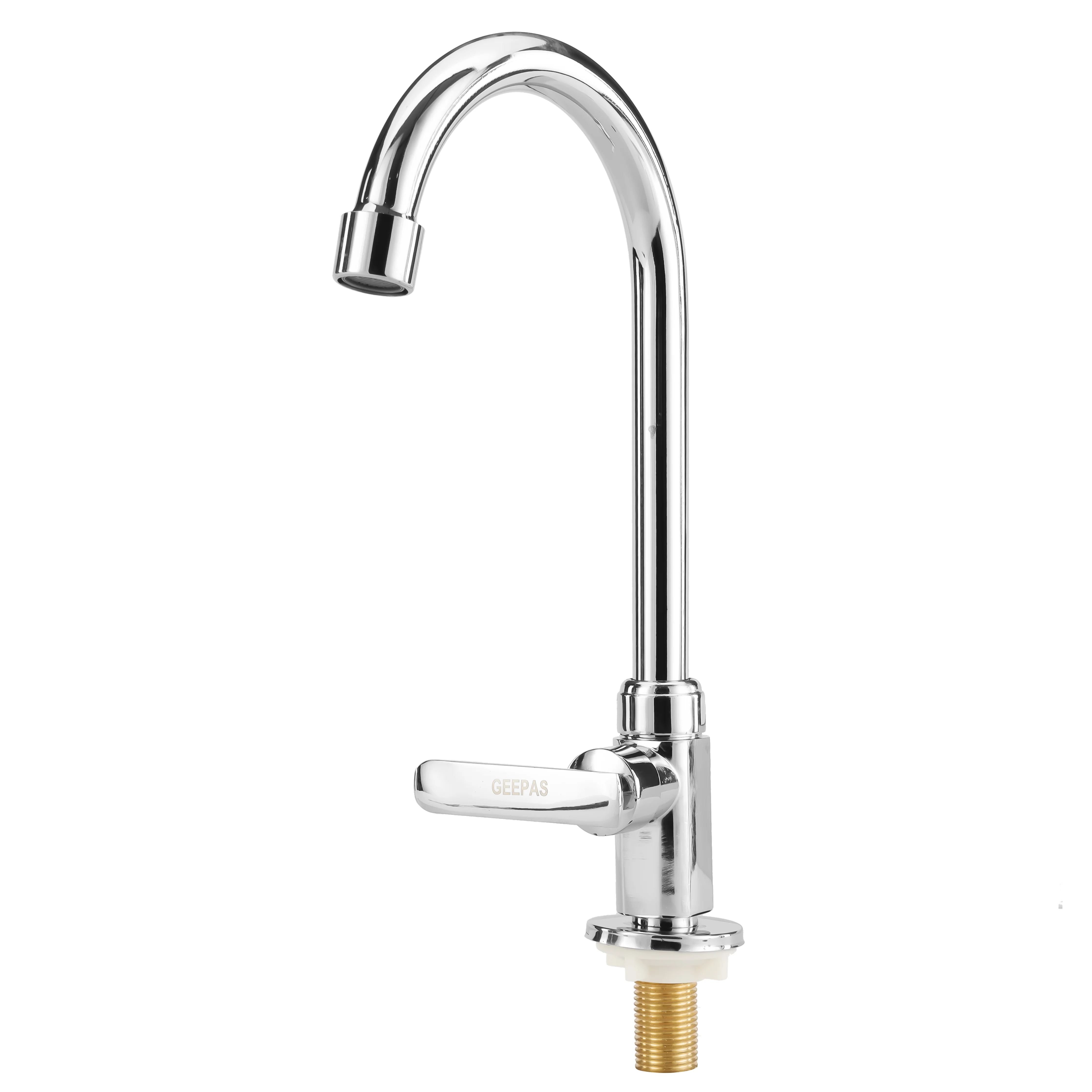 Geepas Deck Mounted Sink Tap GSW61137 | Single Hole Mount for Kitchen & Bathroom | Chrome Finish, Durable Quarter Turn Cartridge, Leak-Proof Handle, 360° Swivel Spout - Image 3