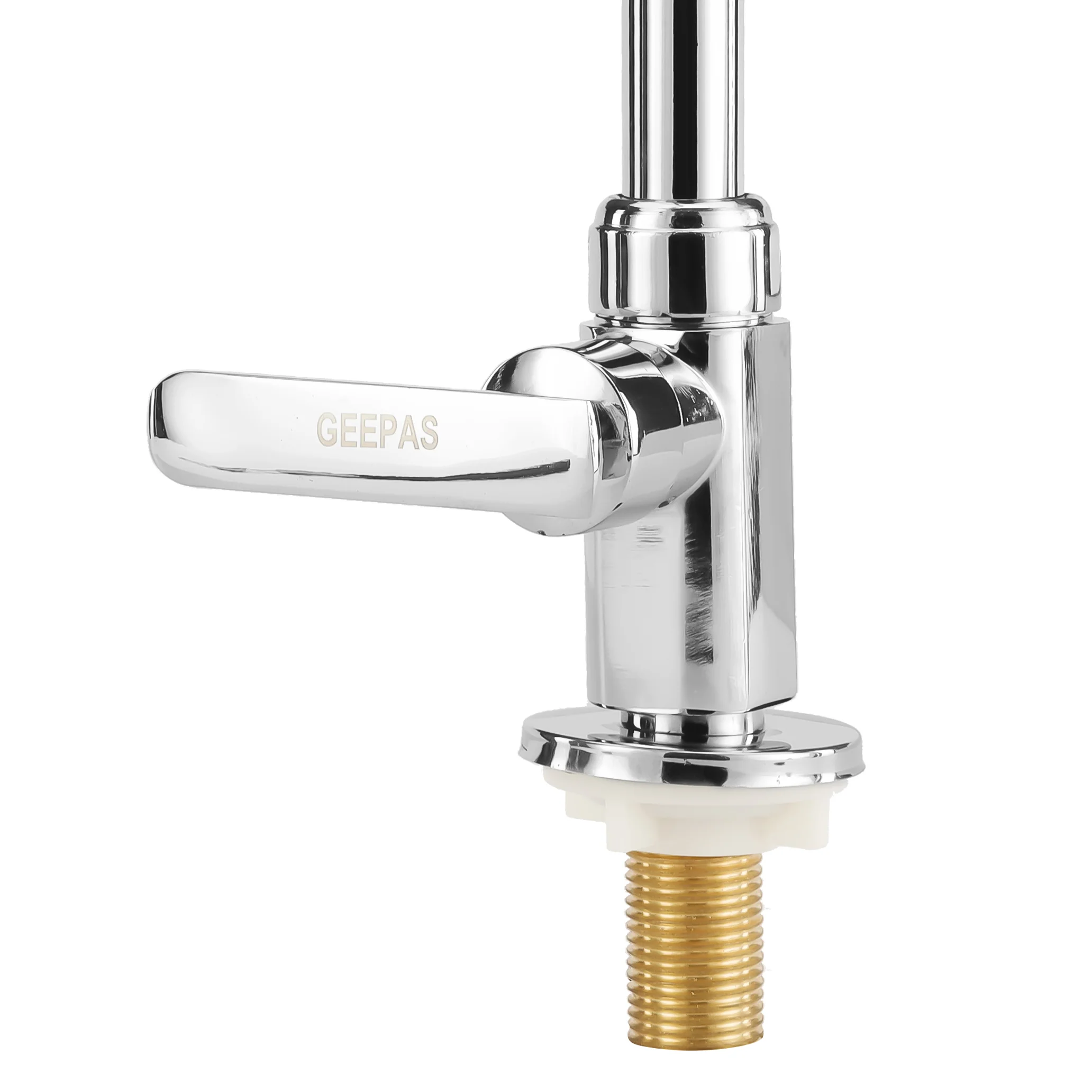 Geepas Deck Mounted Sink Tap GSW61137 | Single Hole Mount for Kitchen & Bathroom | Chrome Finish, Durable Quarter Turn Cartridge, Leak-Proof Handle, 360° Swivel Spout - Image 4
