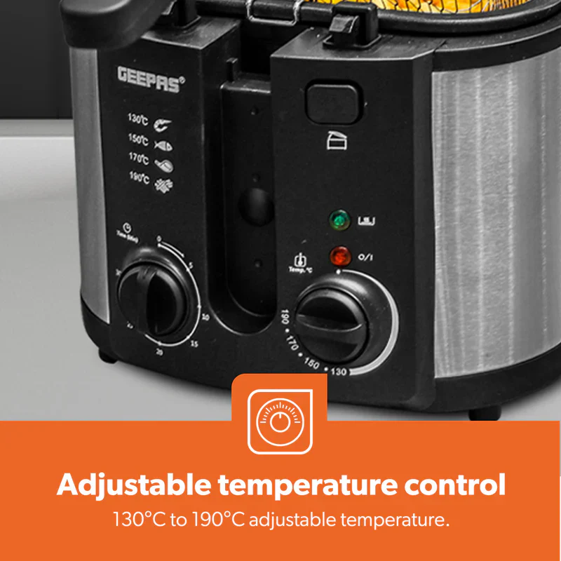 Geepas GDF36014 Deep Fryer, Adjustable Temperature 130-190C with 30 Minute Timer & Indicator Light | Non-Stick Inner Pot | Perfect for French Fries, Chicken Wings - Image 5
