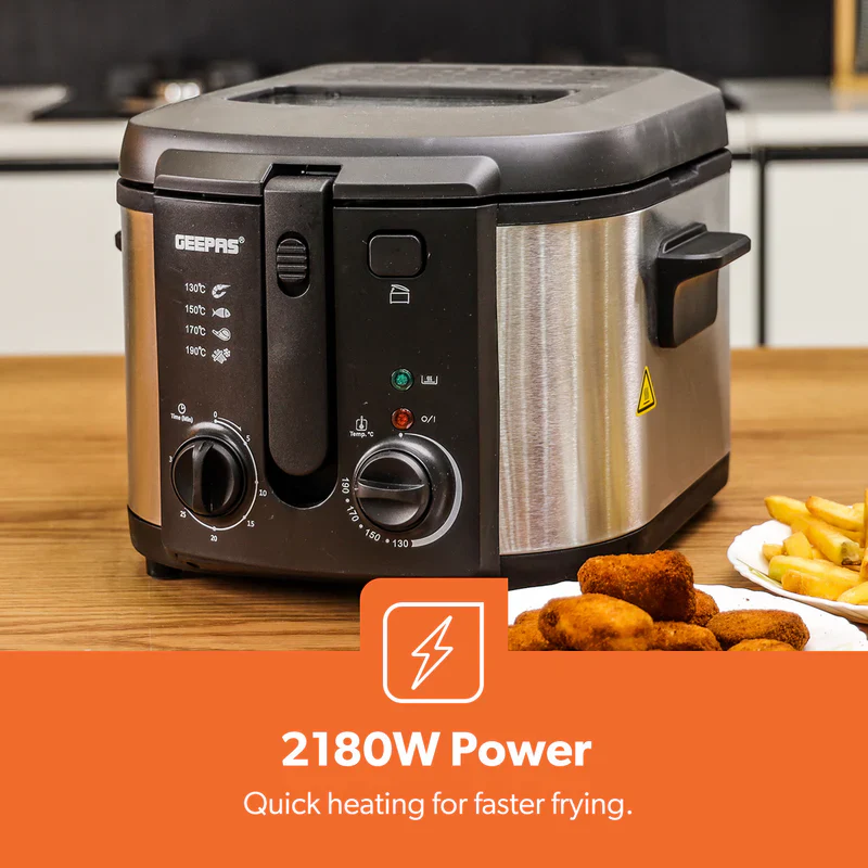Geepas GDF36014 Deep Fryer, Adjustable Temperature 130-190C with 30 Minute Timer & Indicator Light | Non-Stick Inner Pot | Perfect for French Fries, Chicken Wings - Image 7