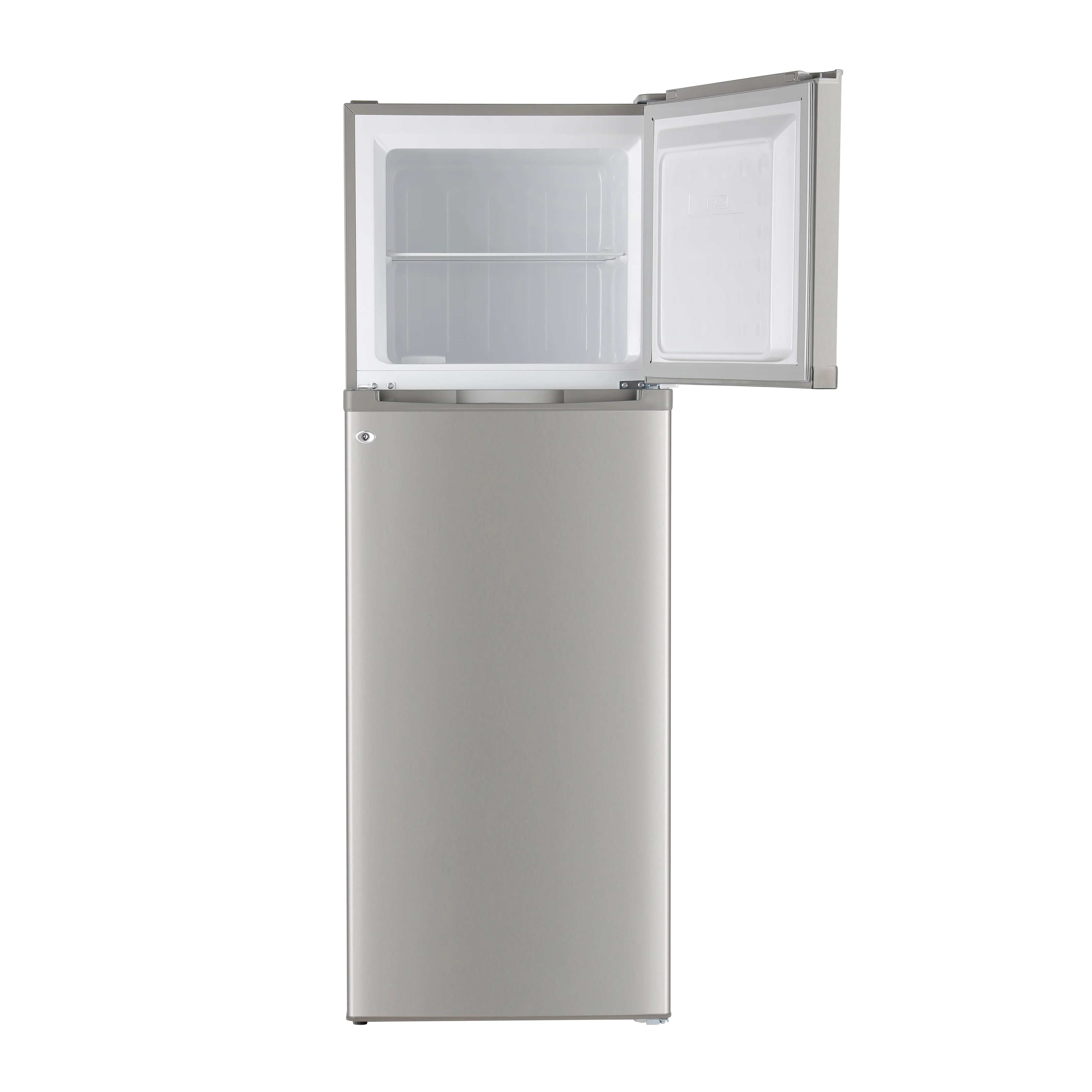 Geepas Defrost Double Door Refrigerator- GRF3500SXE/ Quick Cooling, Low Noise, Adjustable Thermostat/ Equipped with Glass Shelves, Big Crystal Drawer, Silver - Image 3