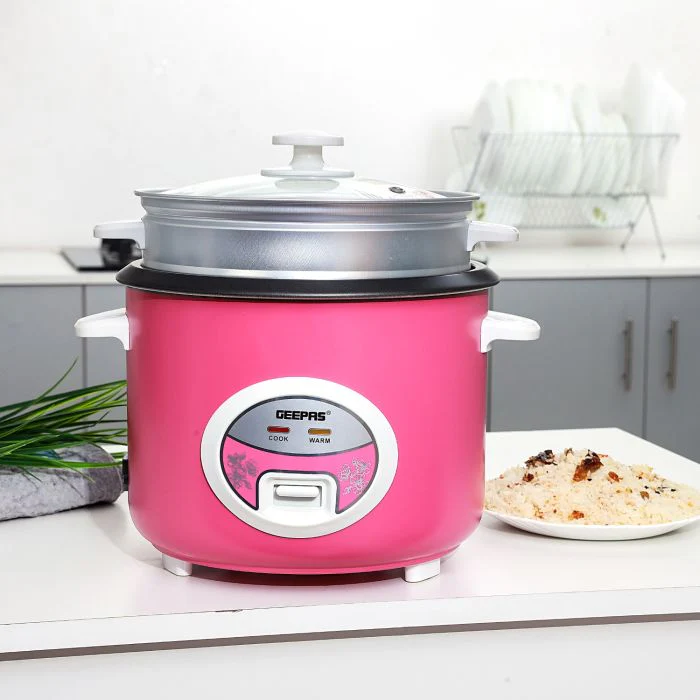 Geepas Deluxe Rice Cooker GRC4329 |1.8L Capacity | Powerful Heating |Non-Stick Inner Pot | Steamer Tray for Healthy Cooking |Cook & Keep Warm Function| 2 Years Warranty - Image 4