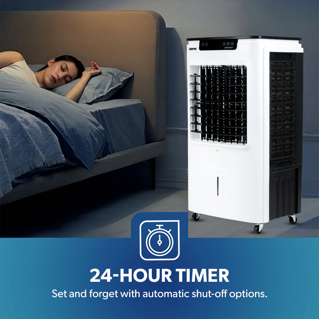 Geepas GAC9495 Digital Air Cooler | 45L Large Water Tank |  3 Adjustable Wind Speeds|  Powerful 4500m³/h Airflow |  Energy Efficient Cooling System |  2 Years Warranty - Image 5