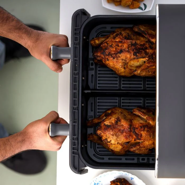 Geepas Digital Air Fryer- GAF37532| 11 L Capacity with 5.5 L Dual Baskets |  VORTEX Air Frying Technology| Digital Display, Dehydrate, 1-60 Min Timer | 2 Years Warranty - Image 7