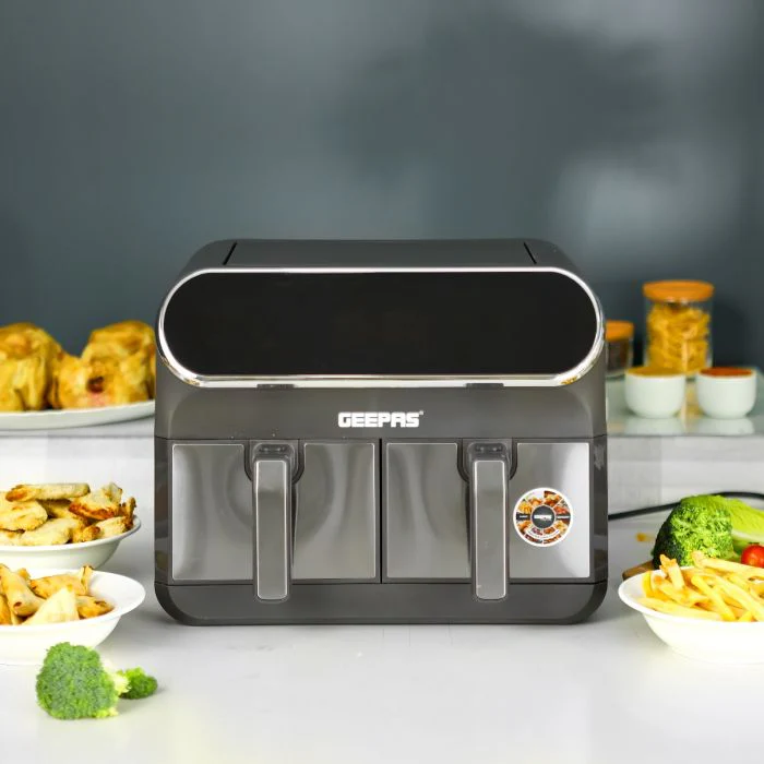 Geepas Digital Air Fryer GAF37533 | 8.0L with Dual 4.0L Baskets, Vortex Air Frying Technology, Digital Display, Dehydrate, 1–60 Min Timer, 200°C, 2 Years Warranty - Image 5
