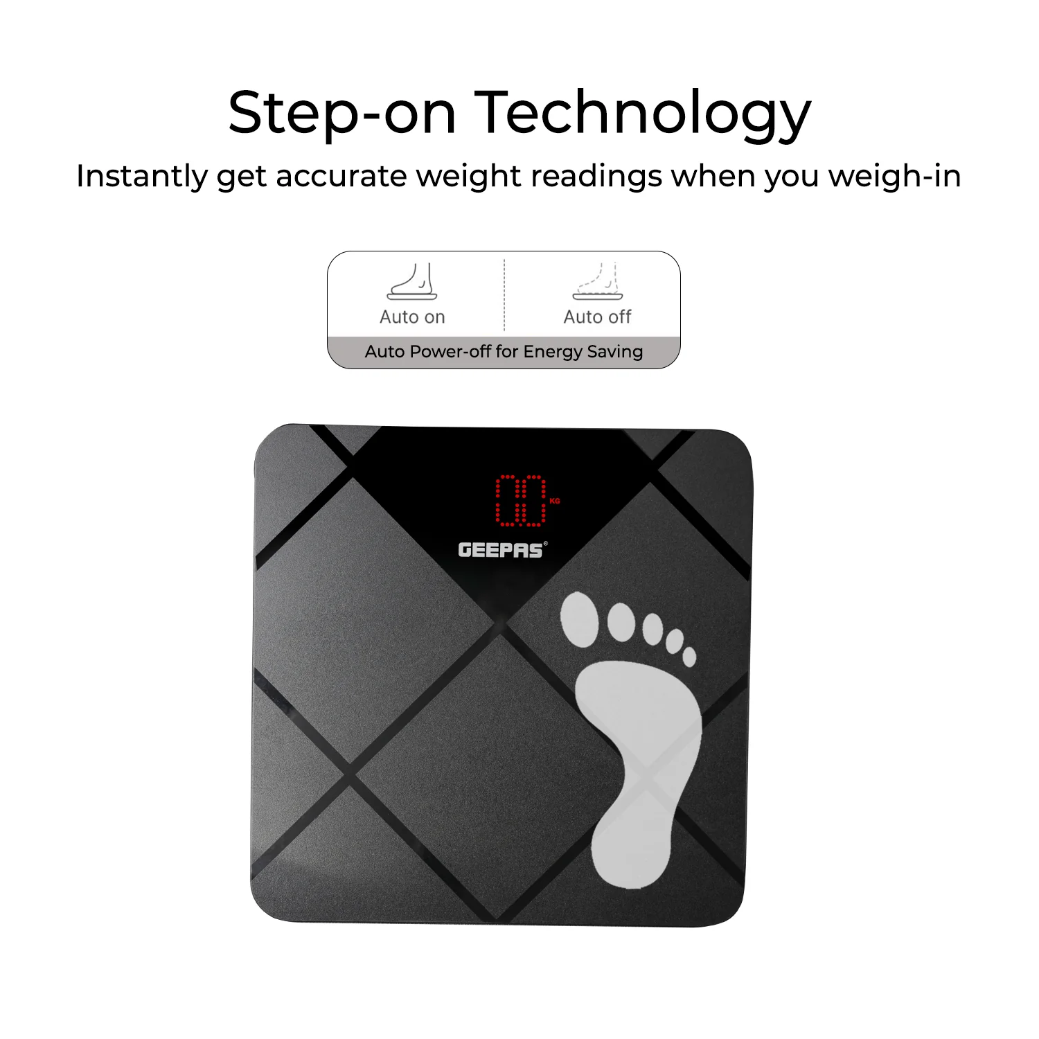 Geepas Digital Body Scale GBS46523UK | 180kg Capacity, High Precision Gauge Sensor, Tempered Glass with ABS Base | Durable, Stylish, Accurate Weighing, 2Year Warranty - Image 5