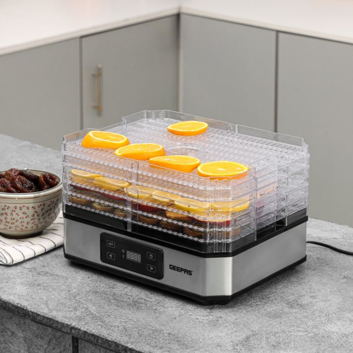 Geepas Digital Food Dehydrator GFD63013N | 500W  | 5 Stackable Trays | Adjustable Temperature |48H Timer |Perfect for Preserving Fruits, Vegetables Etc |2 Years Warranty - Image 4