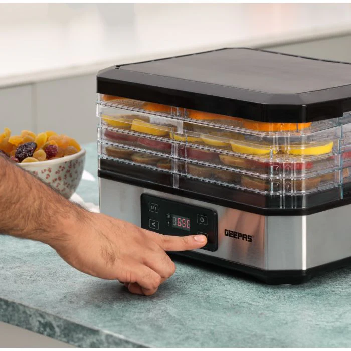 Geepas Digital Food Dehydrator GFD63013N | 500W  | 5 Stackable Trays | Adjustable Temperature |48H Timer |Perfect for Preserving Fruits, Vegetables Etc |2 Years Warranty - Image 6