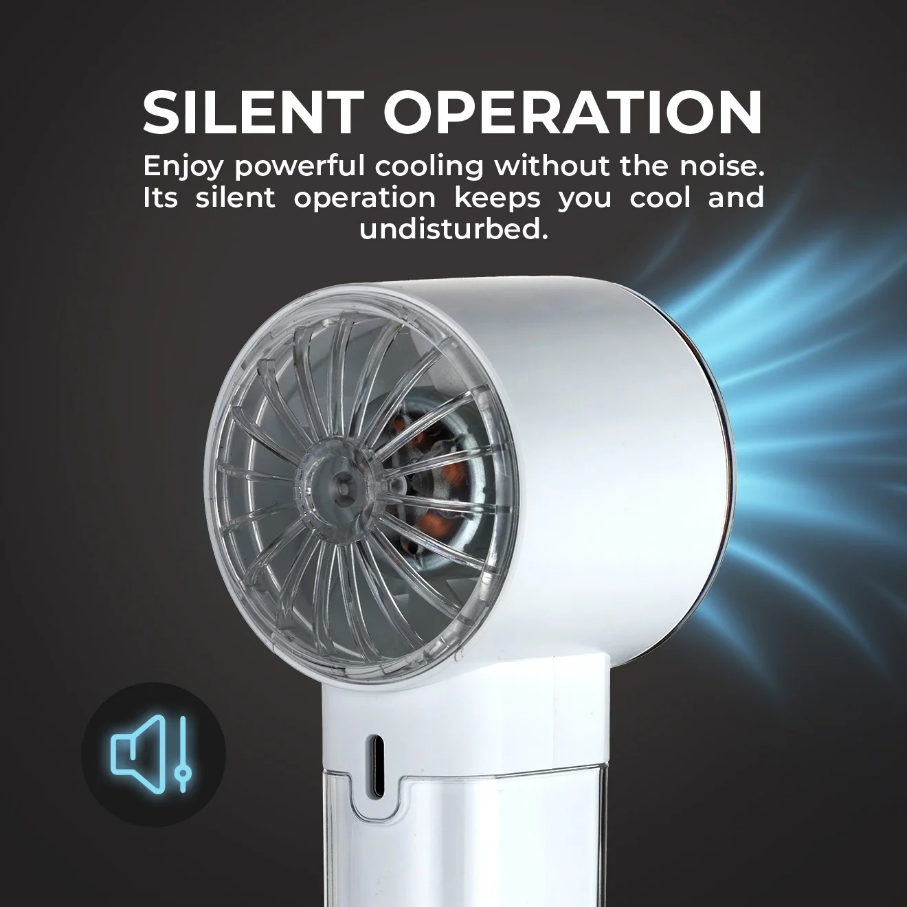 Geepas Digital High Speed Handheld Fan- GF21226/ 100 Wind Levels, 2-10 Hours Long Working Time/ Small, Lightweight, Portable Design, for Women and Men, Makeup Artist - Image 6