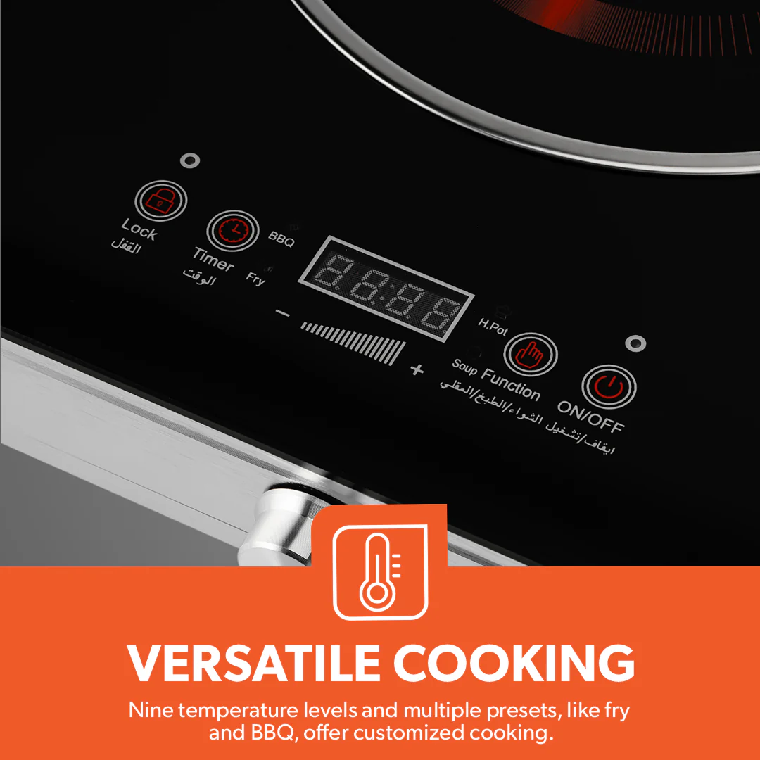 Geepas Digital Infrared Cooker GIC6131 |3600W Double Cooking Hob | Dual Ceramic Plates| Touch & Knob Control| Digital Display| Timer| Safety Protection|  2 Years Warranty - Image 7