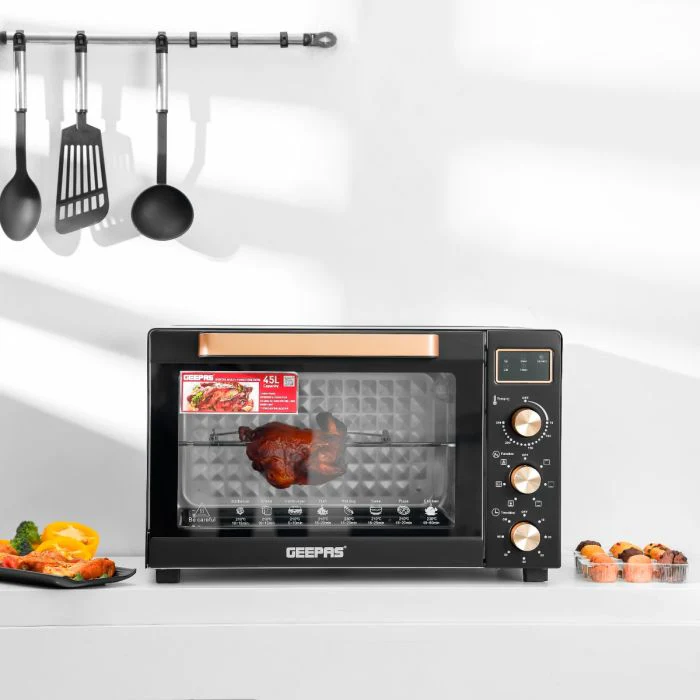 Geepas Digital Multi-Function Oven GO34056 | 45L Capacity | 1700W Power | Convection & Rotisserie | Adjustable Temperature Control | LED Display | 2 Years Warranty - Image 2