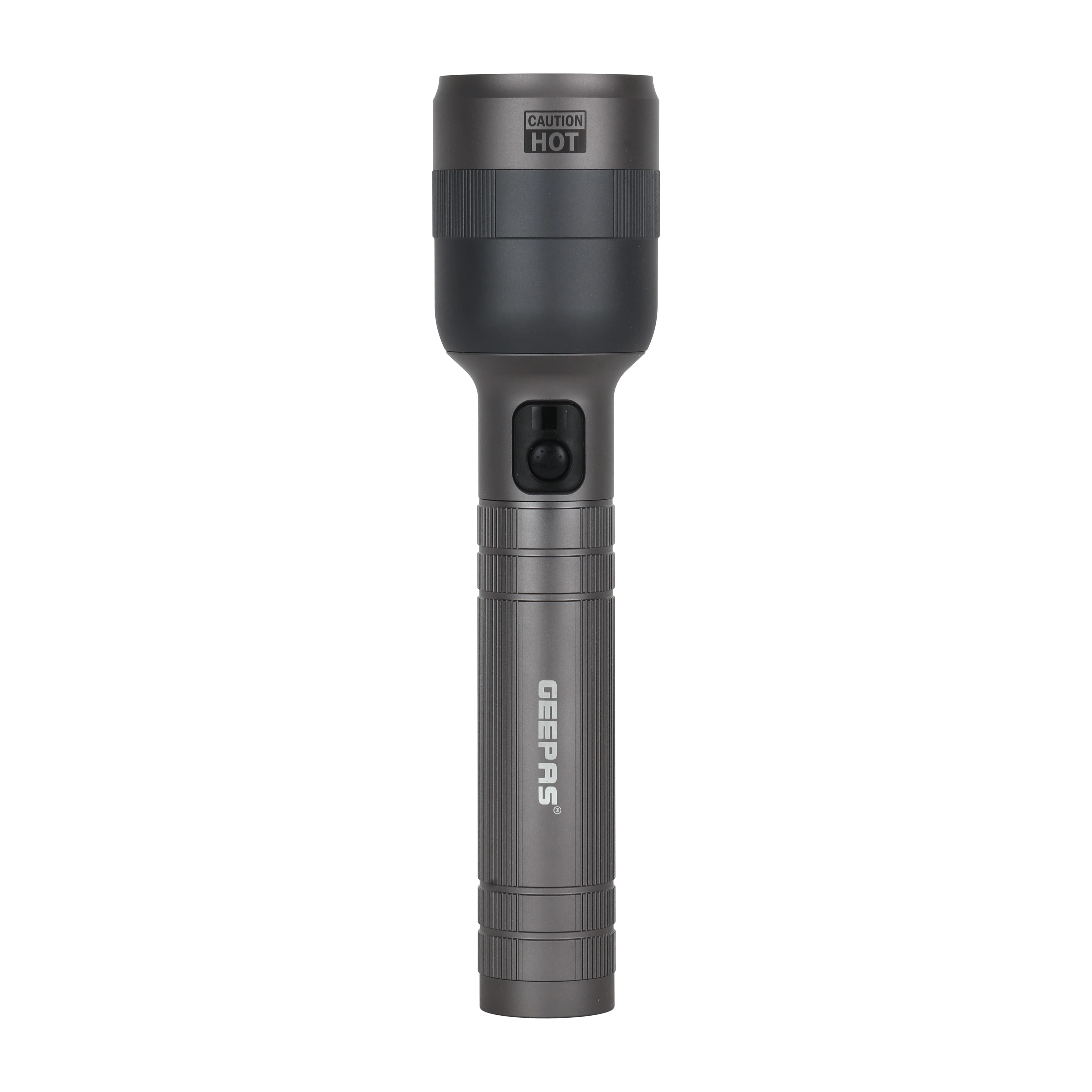 Geepas Digital Zoomable LED Flashlight- GFL51081Z/ 60W Laser High-Power LEDs, Perfect for Indoor and Outdoor Use, 15 Hours Continuous Working, 2 Modes