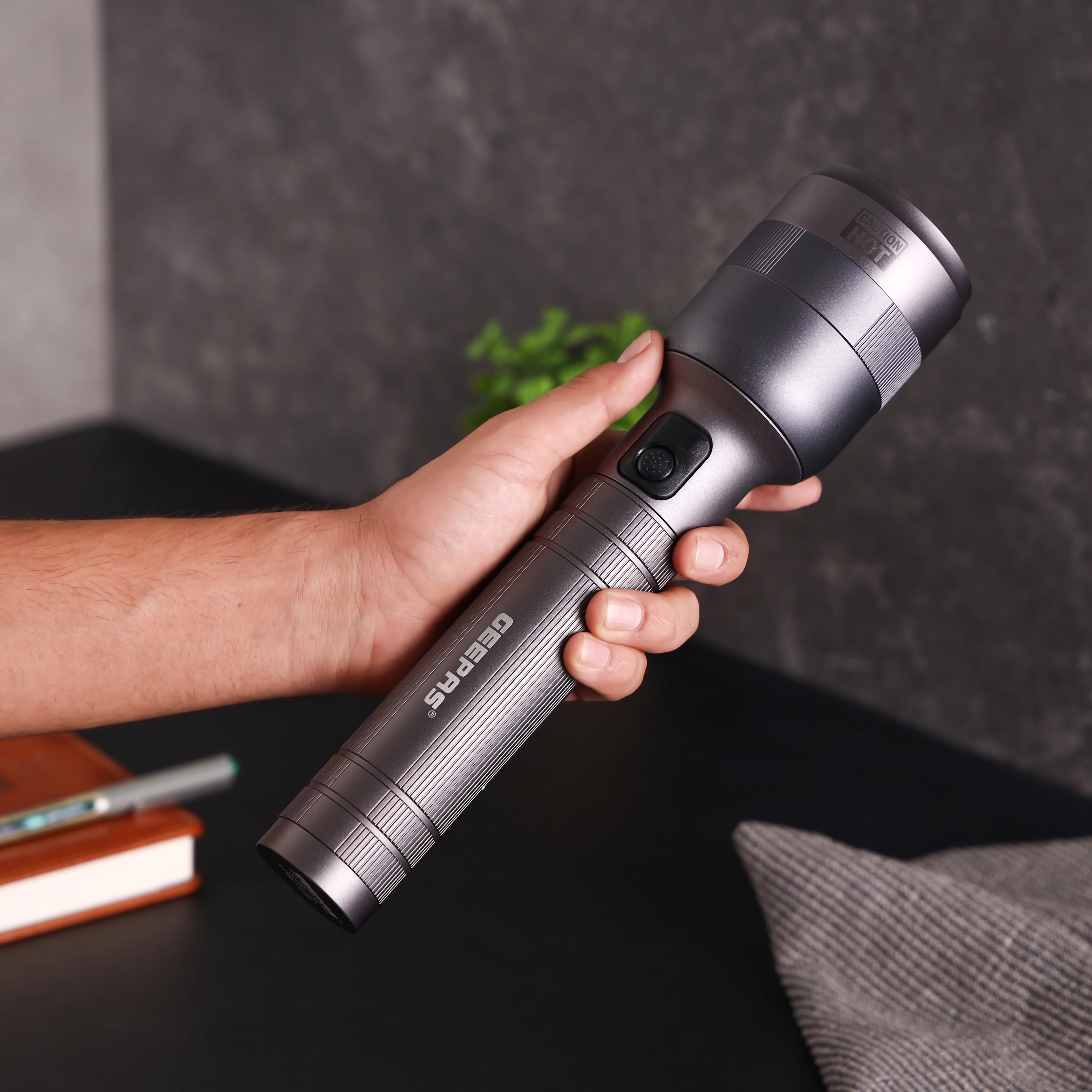 Geepas Digital Zoomable LED Flashlight- GFL51081Z/ 60W Laser High-Power LEDs, Perfect for Indoor and Outdoor Use, 15 Hours Continuous Working, 2 Modes - Image 2