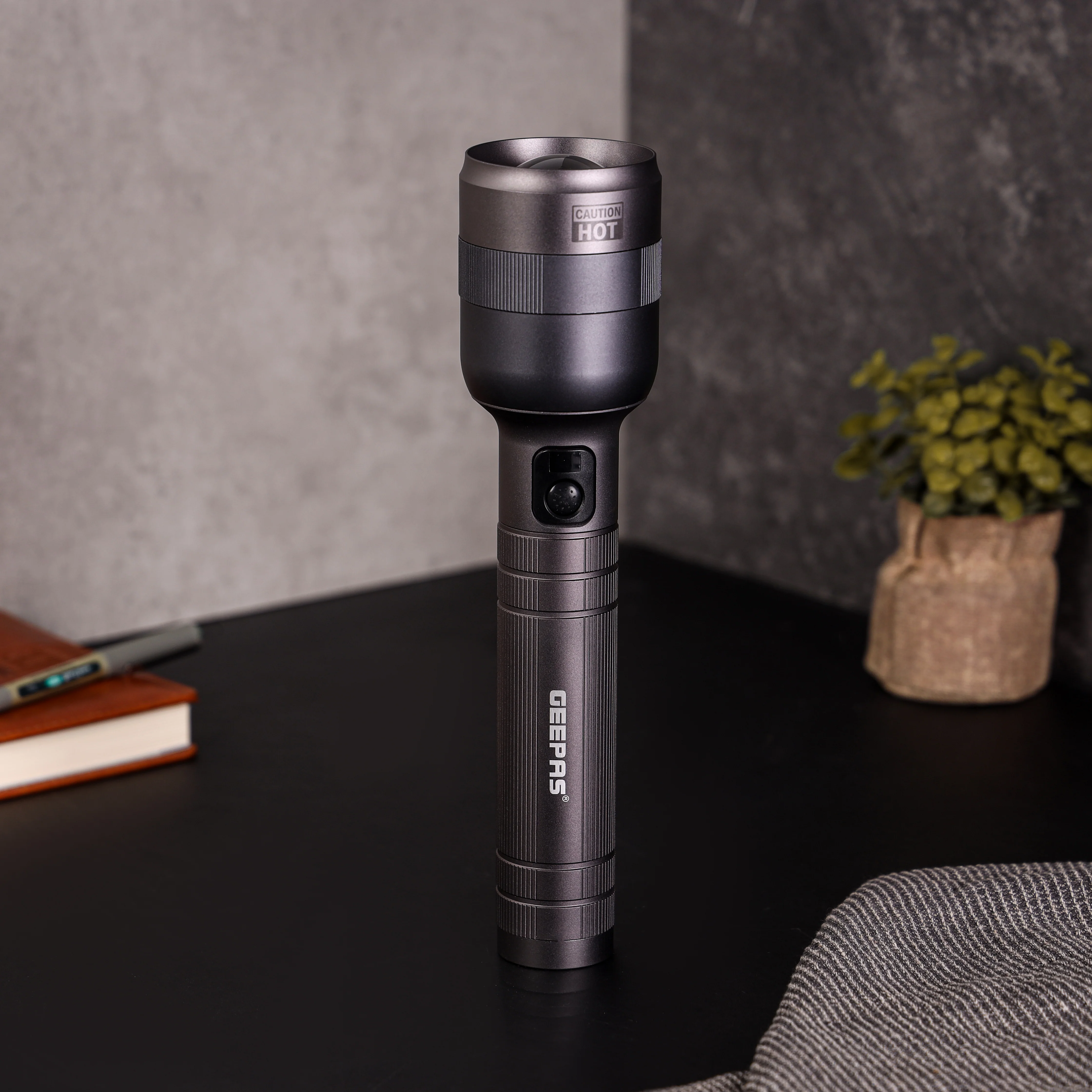 Geepas Digital Zoomable LED Flashlight- GFL51081Z/ 60W Laser High-Power LEDs, Perfect for Indoor and Outdoor Use, 15 Hours Continuous Working, 2 Modes - Image 3