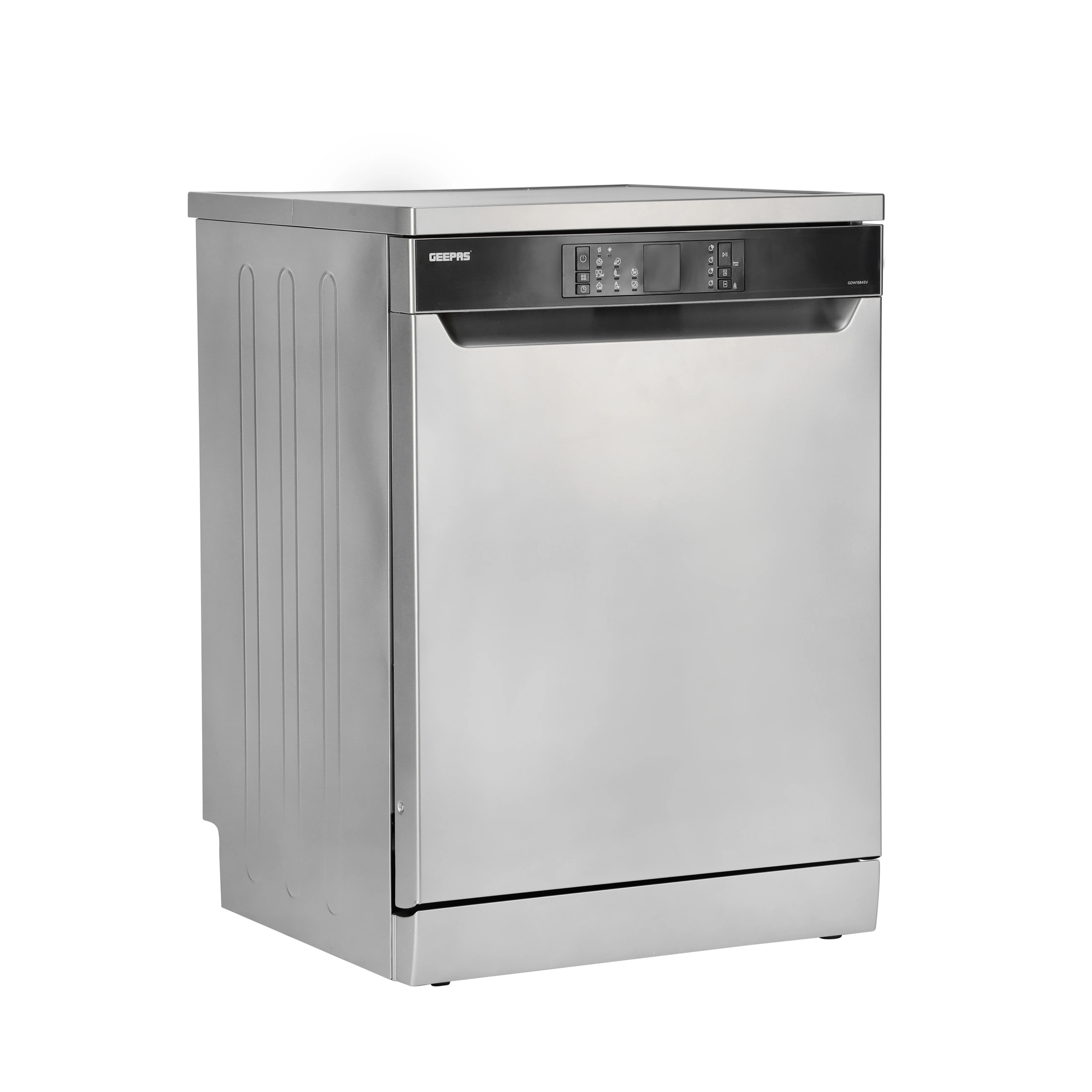 Geepas Free Standing Dishwasher GDW1584SV | 15 Place Settings, 3 Baskets, Stainless Steel Tub, 8 Programs, Delay Timer, LED Display, Child Lock, 2 Year Warranty - Image 3