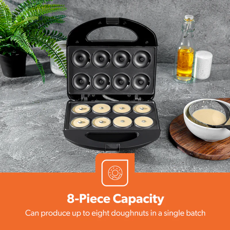 Geepas Donut Maker GDM36532 | 8 Pcs Capacity | 650–780W Power| Non-Stick Plates| Cool-Touch Housing | Compact Upright Storage| Skid-Resistant Feet | 2 Years Warranty - Image 3
