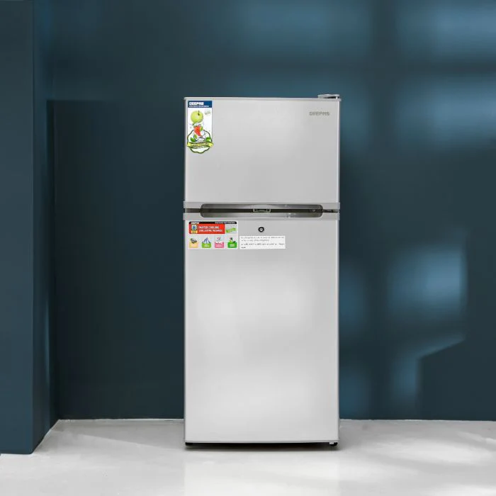 Geepas Double Door No-Frost Refrigerator- GRF2003SPN Quick Cooling, Low Noise, Equipped with Big Storage Freezer, Spacious Vegetable Crisper Box/ Auto Defrost to Prevent Ice Formation, Eco-Friendly Design/ Silver, 1-Year Warranty - Image 2