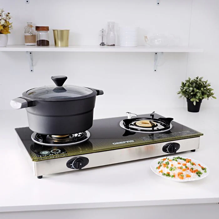 Geepas Double Gas Burner Stove | Indian Beast Burner Style |Auto Ignition Feature | Durable Cast Iron Burners | Heavy Duty Design | Energy Saving & Fuel Efficient Cooking - Image 4
