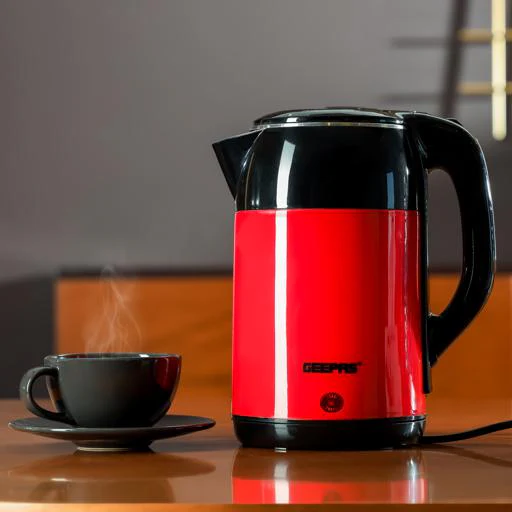 Geepas Double Layer Electric Kettle 1.8L GK6138 | 1500W Fast Boiling| Safety Cut-Off| Cool Touch Exterior| Durable Stainless Steel Design| Easy to Use| 2 Years Warranty - Image 2