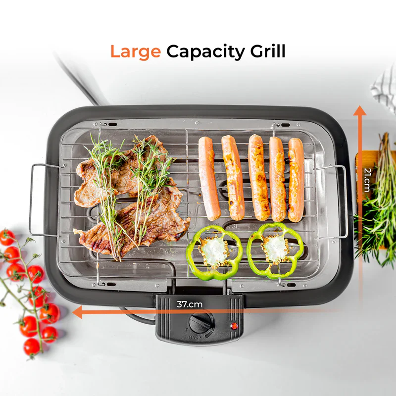 Geepas 2000W Electric Barbecue Grill - Auto-Thermostat Control with Overheat Protection | Detachable Heating Element | Perfect for both Indoor & Outdoor cooking - Image 4