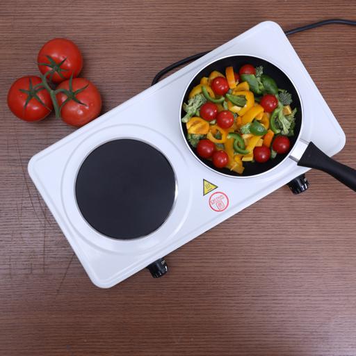 Geepas Electric Double Hot Plate GHP32014 | 2000W | Adjustable Temperature Control | Cast Iron Heating Plate 155mm | Overheat Protection | |Portable Electric Hob - Image 3