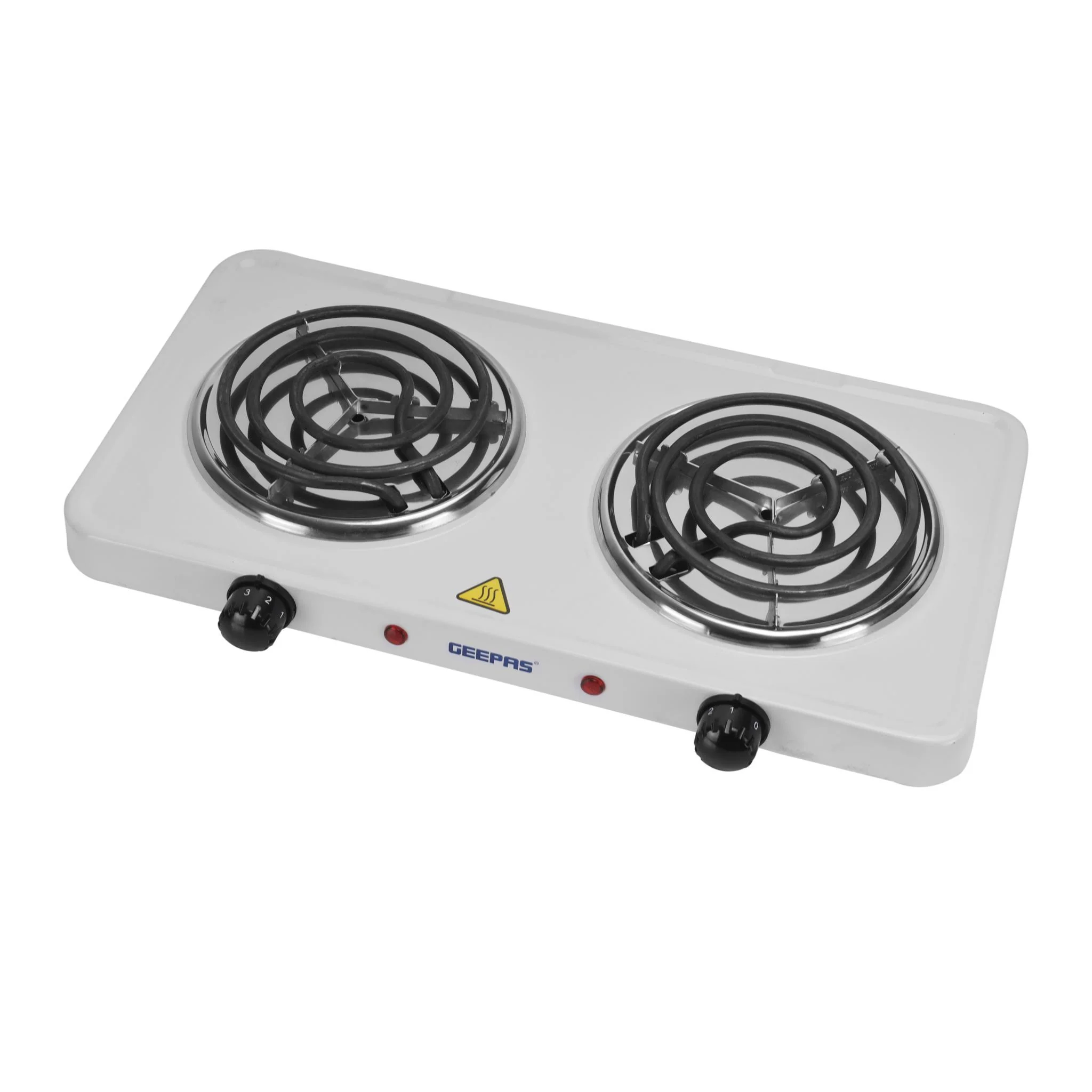 Geepas Electric Double Hot Plate GHP7576 | Dual 140mm Coil Plates| 2000W Power | Adjustable Temperature Control| Auto Thermostat| Indicator Light for Efficient Cooking - Image 3