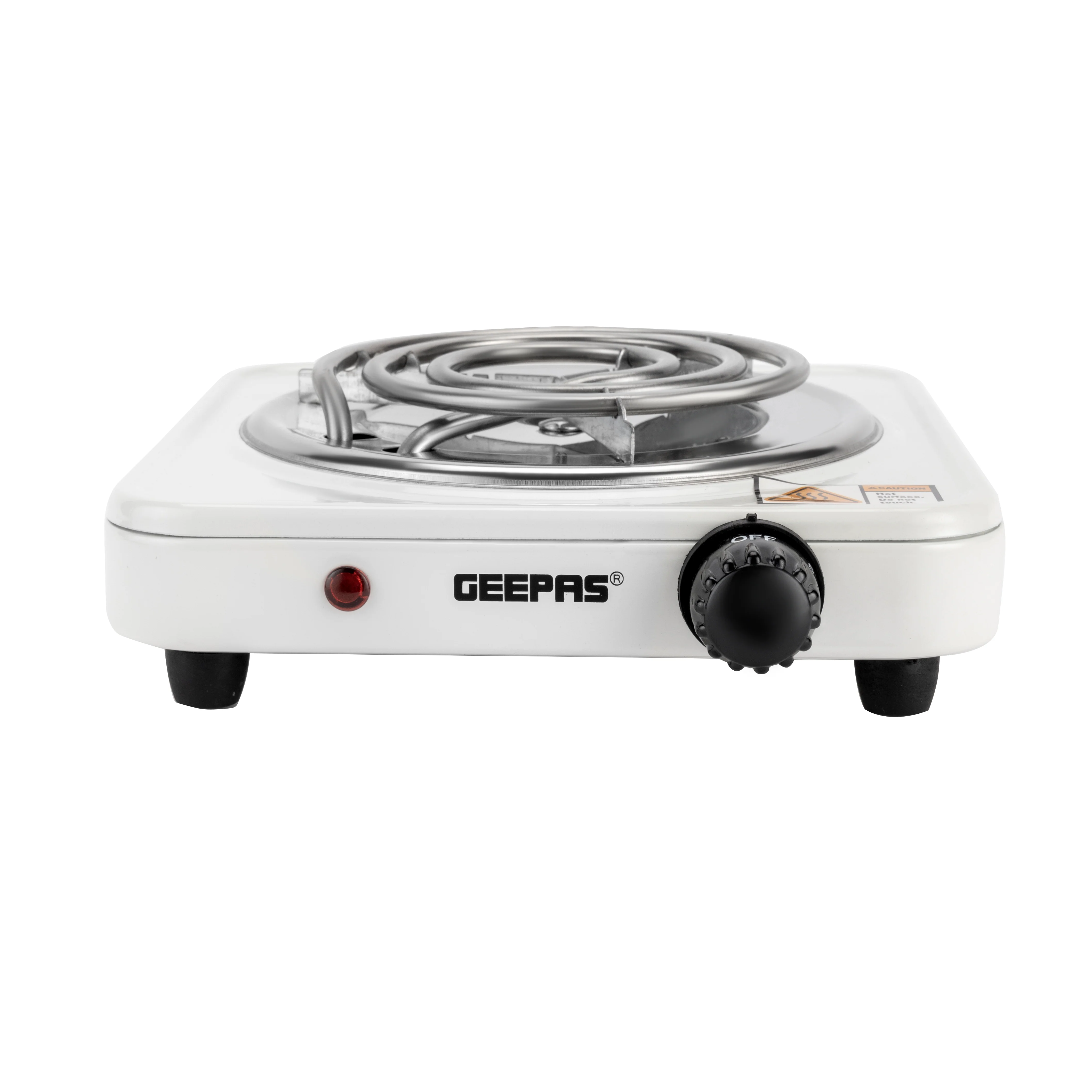 Geepas Electric Hotplate- GHP7577| Single Solid Hotplate of 140 MM, Equipped with Adjustable Thermostat| Ideal for Boiling, Sauting, Frying Etc | White, 2 Years Warranty - Image 3