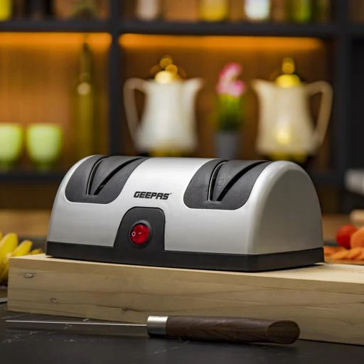 Geepas Electric Knife Sharpener GKS63044 | 2-Stage Precision Grinding & Honing | Diamond-Coated Wheels | Razor Sharp Finish | Compact & Easy to Use | 40W Power | Home Use - Image 4