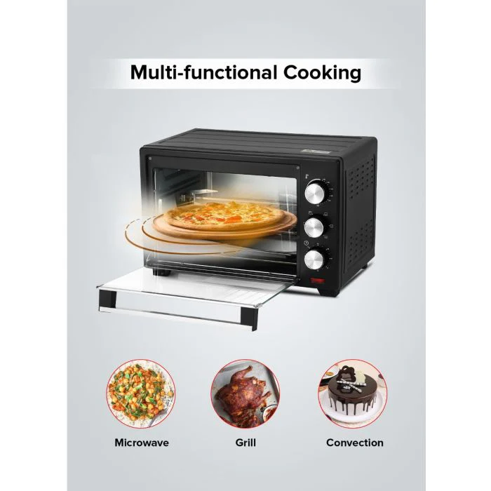 Geepas Electric Oven GO34040 | 25L Capacity| 1600W Power| Rotisserie Function| Adjustable Temperature Control| 60-Min Timer| Stainless Steel Heating | 2 Years Warranty - Image 4