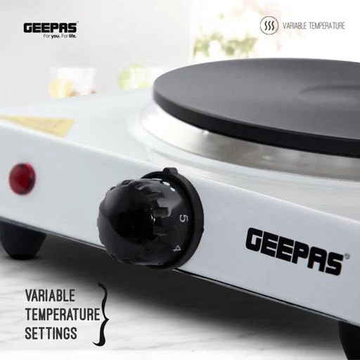 Geepas Electric Single Hot Plate GHP32011 |1000W Portable Cooker with Adjustable Thermostat| Durable Die-Cast Iron Heating Element| Overheat Protection| 2 Years Warranty - Image 4