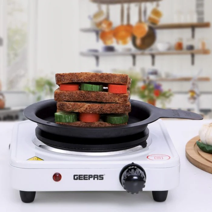 Geepas Electric Single Hot Plate GHP32013 | 1000W Power| 155mm Solid Plate | Adjustable Temperature Control | Auto Thermostat | Overheat Protection | Durable Design - Image 3