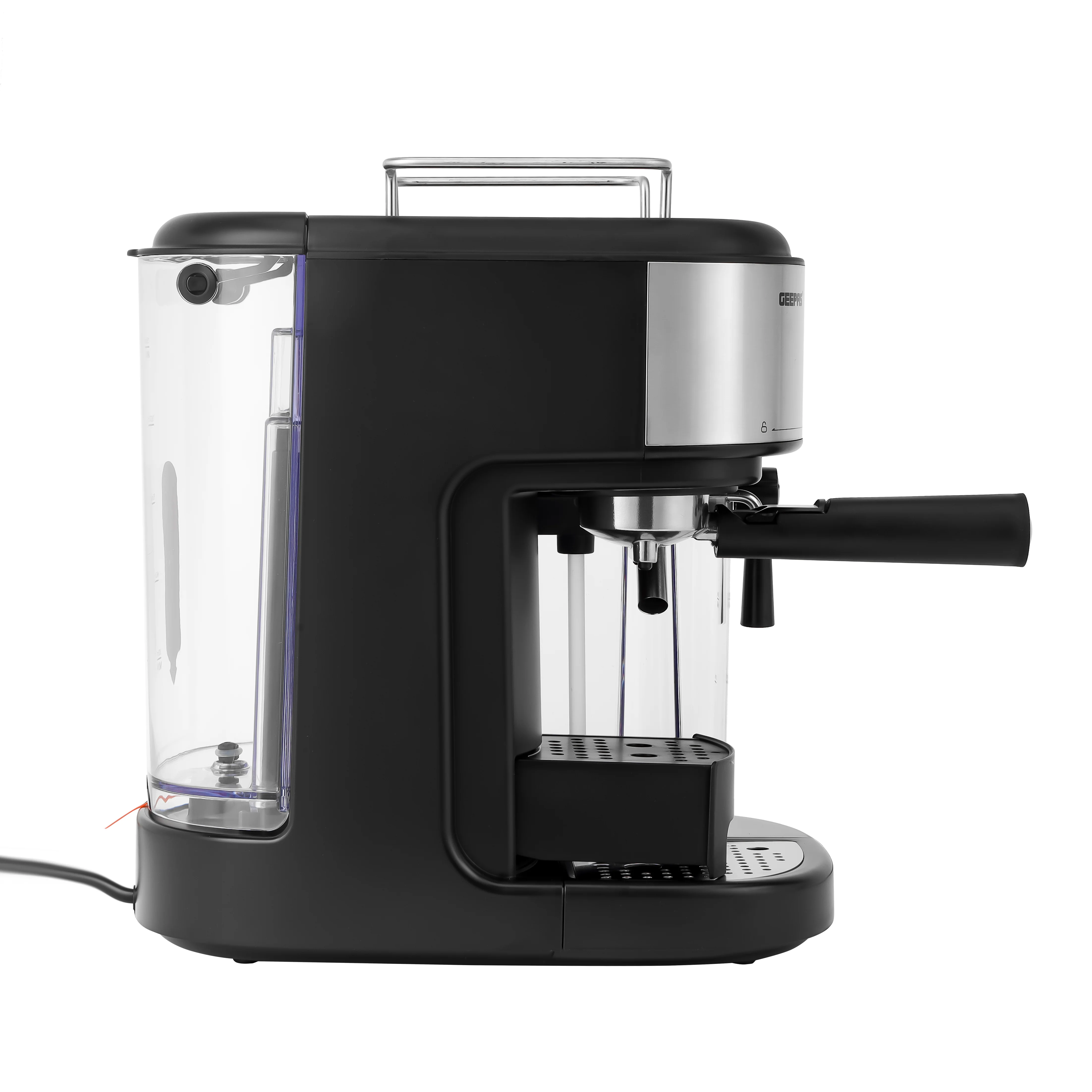 Geepas Espresso and Cappuccino Coffee Machine- GCM1215SA| Equipped with 20 Bar High Pressure Pump and Powerful Steam System | Black and Silver | 2 Years Warranty - Image 3