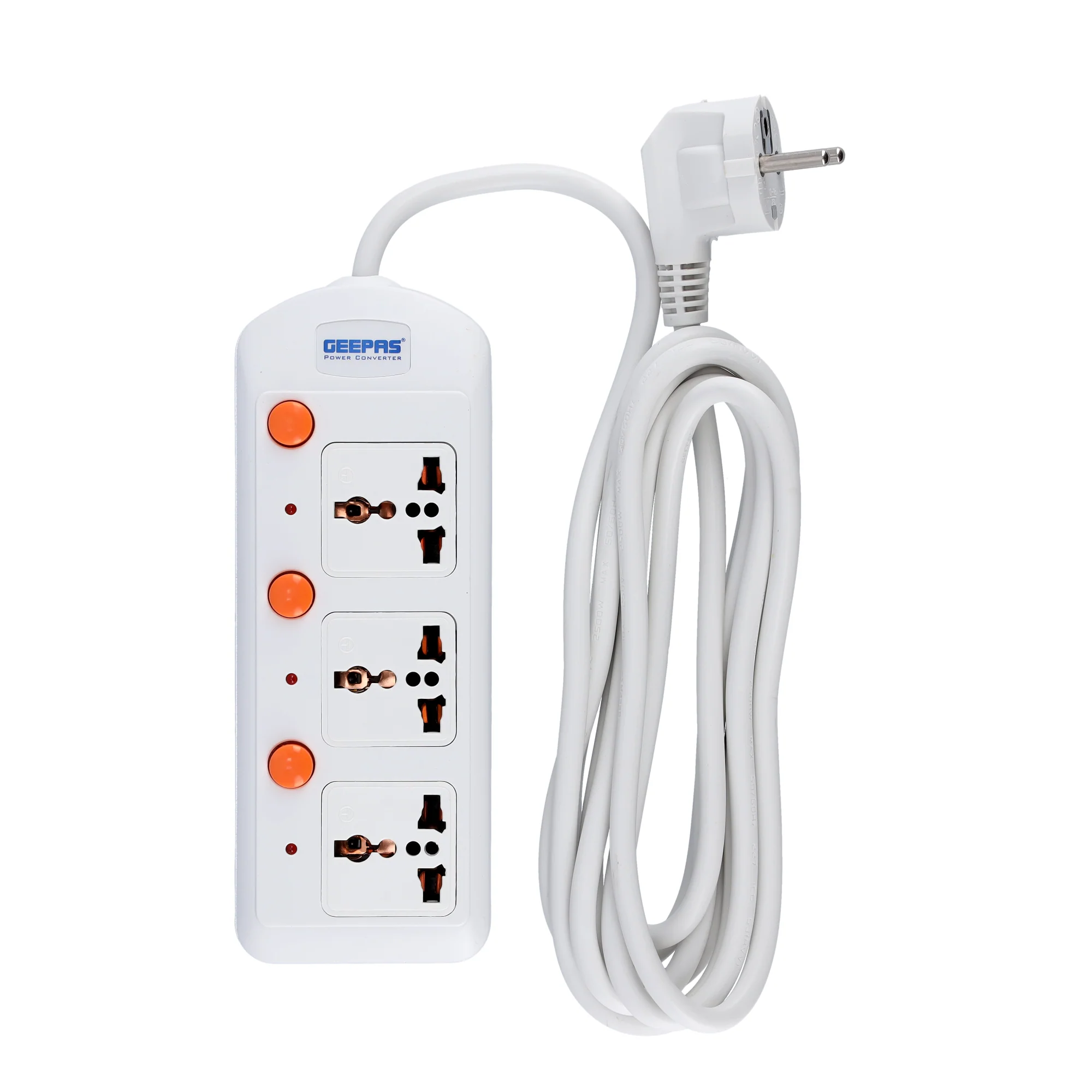 Geepas 3 Way Extension Board with VDE Plug | Individual On/Off Switches | Multi Plug Power Socket with Durable Cable | Safe, Reliable, and Convenient Power Solution - Image 3