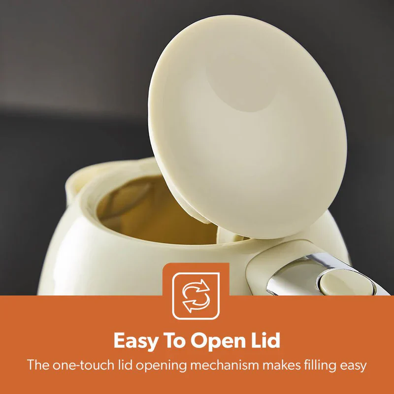 Geepas 1.7L Fluted Jug Kettle GK38068UK-CR | 360° Rotation, Boil-Dry Protection, Auto Cut-Off | For Water, Milk, Tea | Removable Filter | Cream, 2-Year Warranty - Image 5