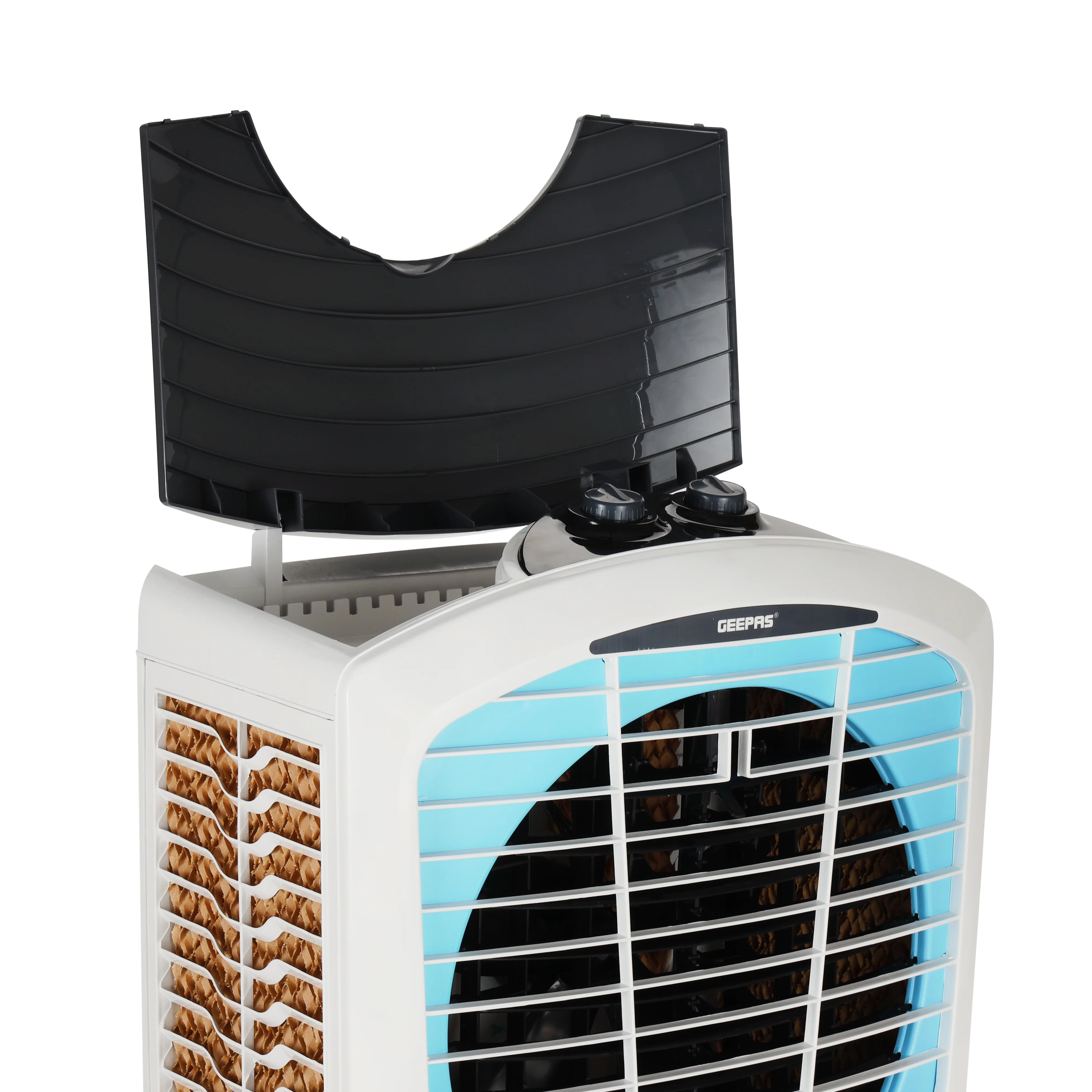 Geepas GAC1519H1 Desert Air Cooler | 100L Water Tank Capacity | 3-Side Honeycomb Pads, Bacteria Shield Technology|  Powerful Airflow & Rust-Free Body| 2 Years Warranty - Image 5
