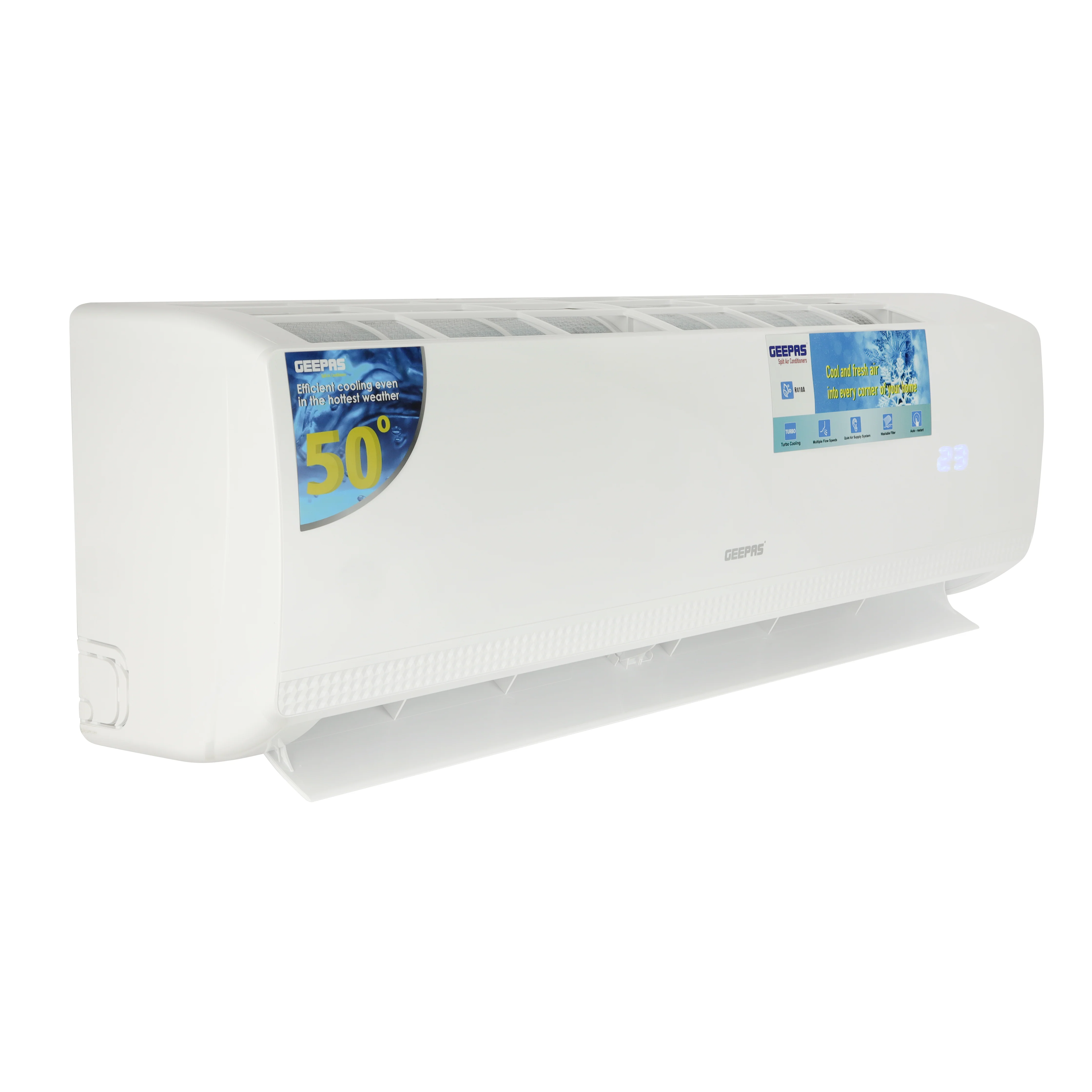 Geepas GACS1248TCU 1.0 Ton Split Type Air Conditioner | 12000 BTU Powerful Turbo Cooling | LED Display | Multiple Flow Speed | Quiet Air Supply System |  1-Year Warranty - Image 4