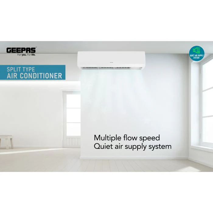 Geepas GACS2468TCU 2.0 Ton Split Type Air Conditioner | 24000 BTU Cooling Capacity | Turbo Cooling  | Multiple Flow Speed | Quiet Air Supply System | 1-Year Warranty - Image 3