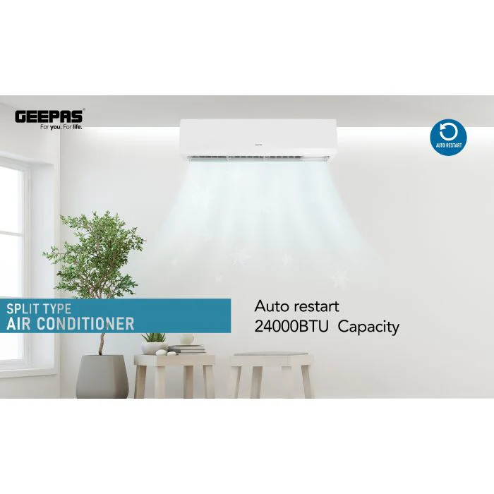 Geepas GACS2468TCU 2.0 Ton Split Type Air Conditioner | 24000 BTU Cooling Capacity | Turbo Cooling  | Multiple Flow Speed | Quiet Air Supply System | 1-Year Warranty - Image 4