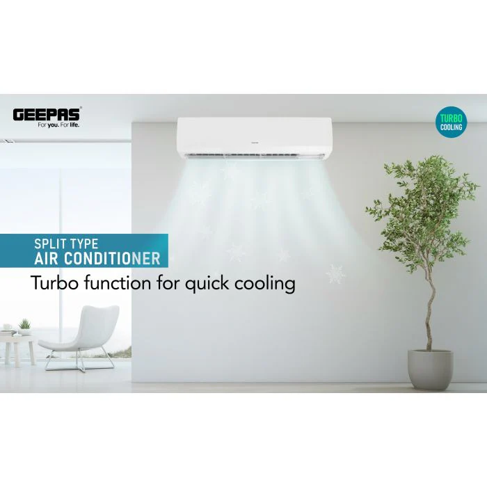 Geepas GACS2468TCU 2.0 Ton Split Type Air Conditioner | 24000 BTU Cooling Capacity | Turbo Cooling  | Multiple Flow Speed | Quiet Air Supply System | 1-Year Warranty - Image 5