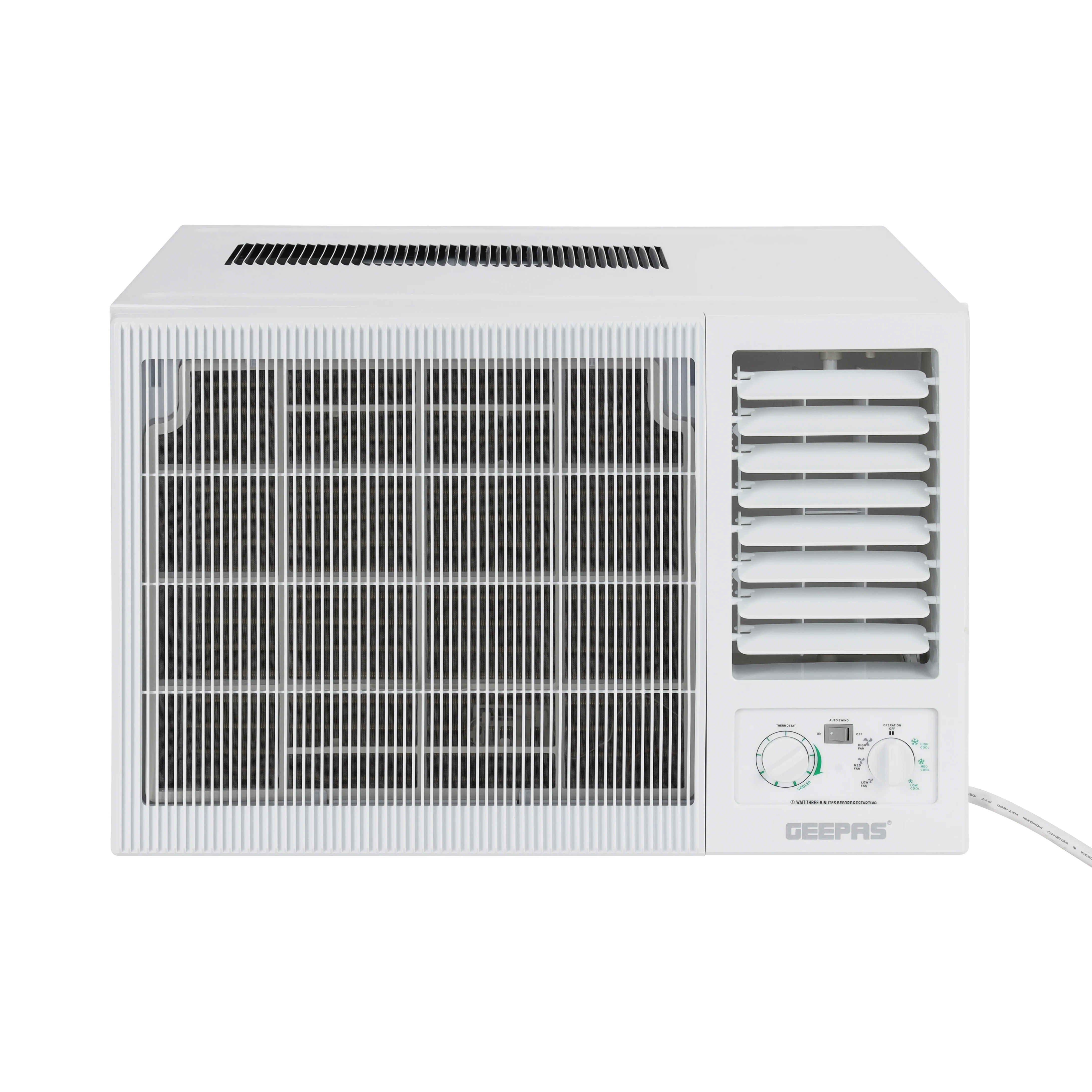 Geepas GACW2488CU Window Air Conditioner | 21500 BTU with Fast Cooling | Golden Fin Condenser | 4D Airflow System | Energy Efficient Design & 1 Year Warranty