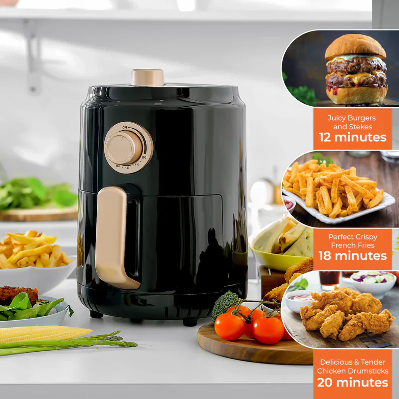 Geepas Air Fryer- GAF37516N| 1200W| 1.8 L Capacity| VORTX Air Frying Technology| Oil Free Cooking| Adjustable Timer and Temperature| 1-30 Minutes Timer| 2 Years Warranty - Image 4