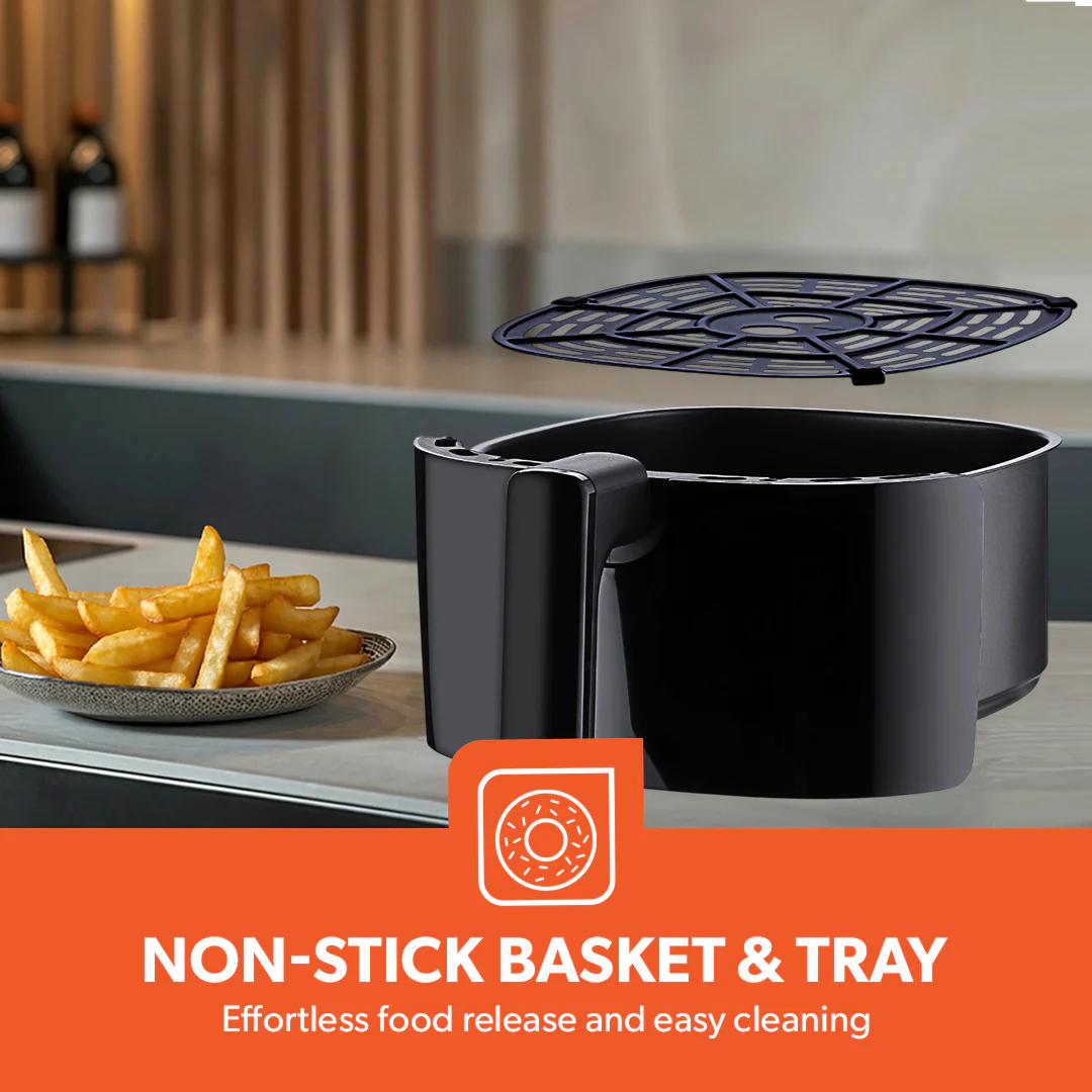 Geepas GAF37550 4 Litre Air Fryer | 1500W Vortex Rapid Air Technology for Faster Cooking| Less Oil Frying | Adjustable Temperature Control |  Family Size Air Fryer - Image 5