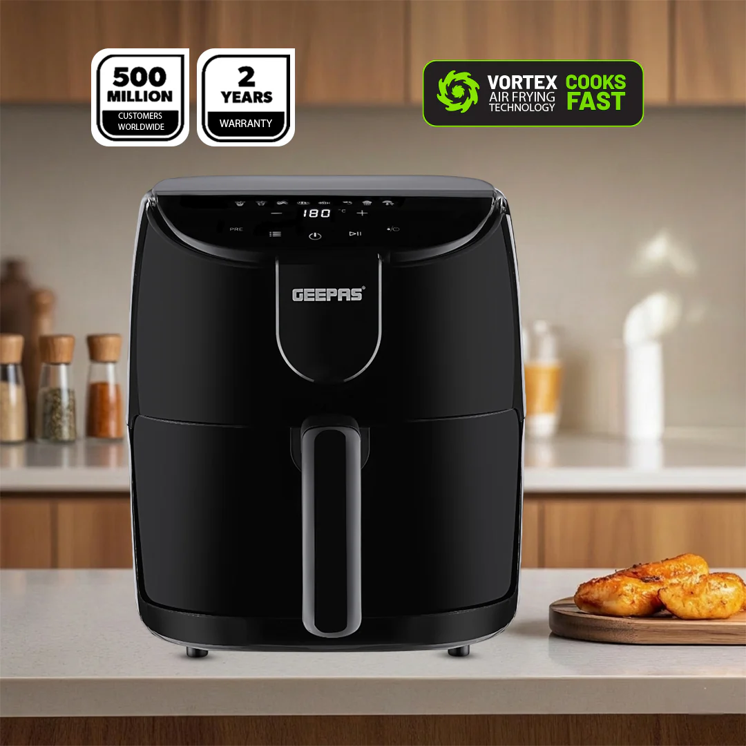Geepas GAF37551 4L Digital Air Fryer 1500W | Rapid Air Vortex Technology | Oil Free Fryer with Touch Control | Auto Shut Off | Overheat Protection & Non Stick Basket - Image 2