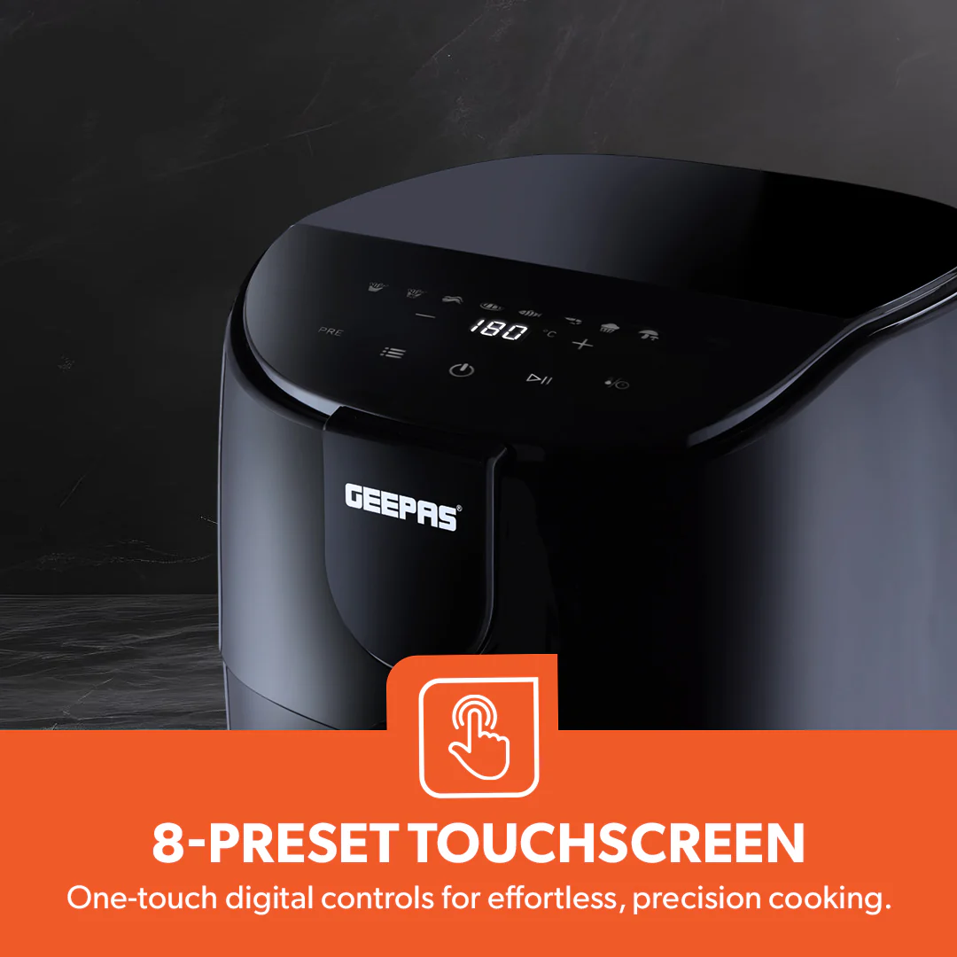 Geepas GAF37551 4L Digital Air Fryer 1500W | Rapid Air Vortex Technology | Oil Free Fryer with Touch Control | Auto Shut Off | Overheat Protection & Non Stick Basket - Image 4