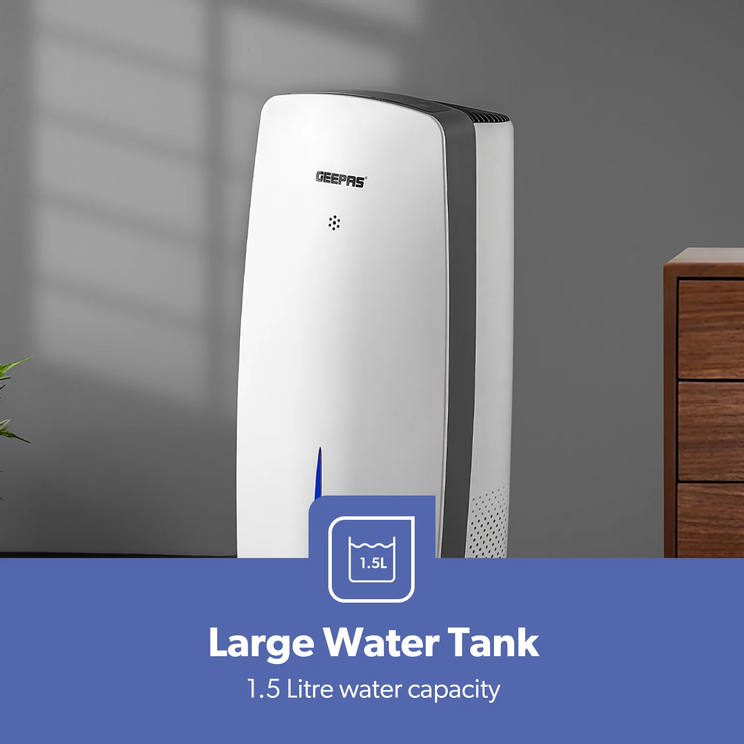 Geepas GAP63073UK Digital Air Purifier & Humidifier | 1.5L Tank Capacity | WiFi Control | 3-Speed Settings | Auto Humidity Sensor | Quiet Operation | 2 Years Warranty - Image 5