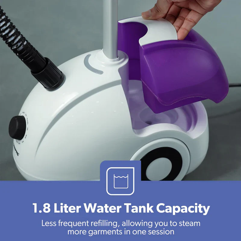 Geepas GGS25022 Garment Steamer | 2000W Power| 1.8L Water Tank | 35s Fast Heating | 30g/min Steam Flow | 11-Position Adjustable Pole | 2 Ice Boxes | 2 Years Warranty - Image 5