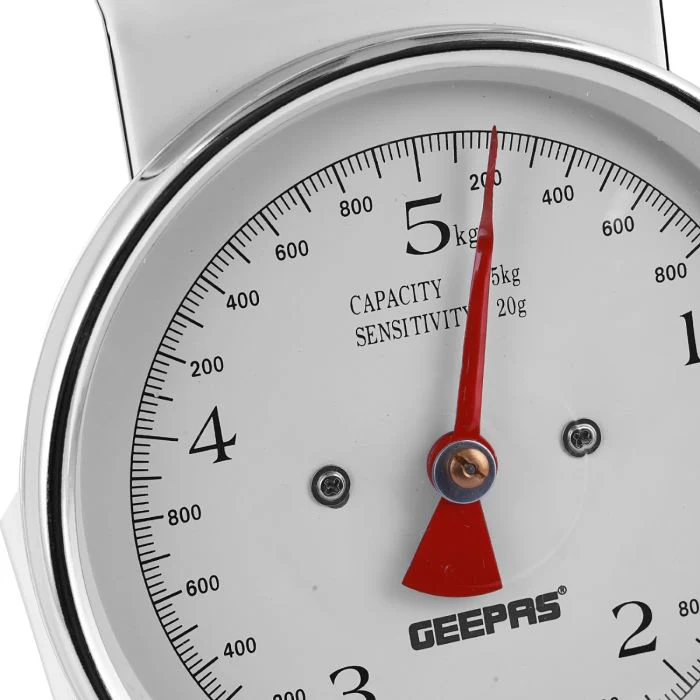Geepas GBS4179 Mechanical Weighing Scale | 5kg Capacity Kitchen Scale with Stainless Steel Bowl| Easy-to-Read Dial| Multi-Unit Measurement| Accurate | 2 Years Warranty - Image 5